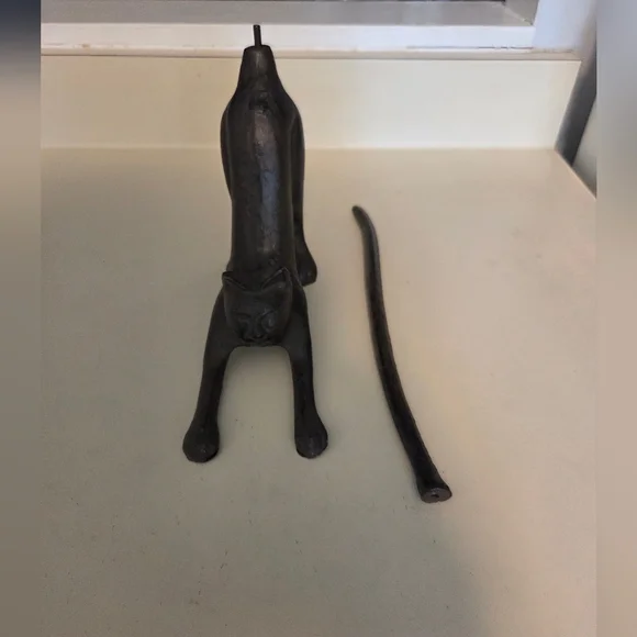 Black Iron Cat Statue/Paper Towel/Toilet Paper Holder - Picture 4 of 5